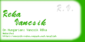 reka vancsik business card